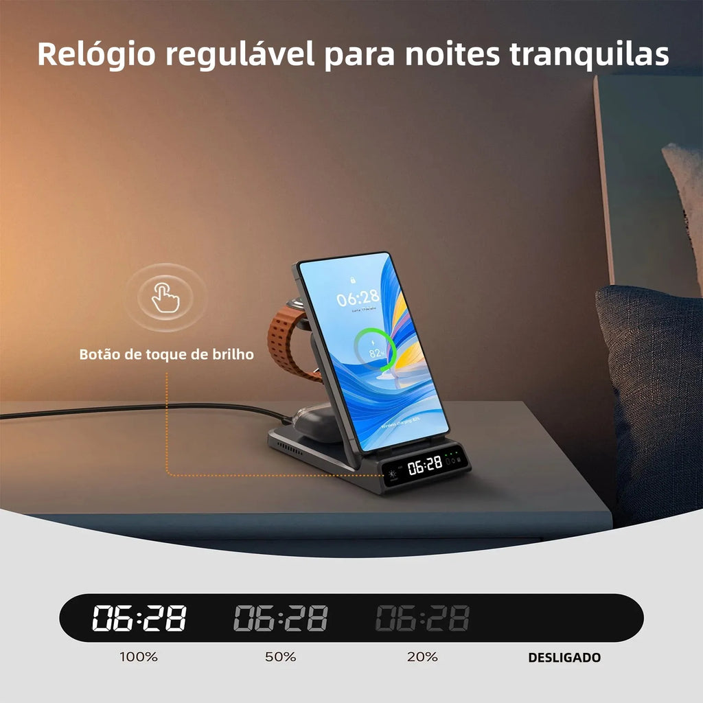 SwanScout 703S Wireless Charger for Samsung S25 Ultra S24 Z Fold 7 Z Flip 7 Charging Station for Galaxy Watch 8 7 for Buds 3 pro