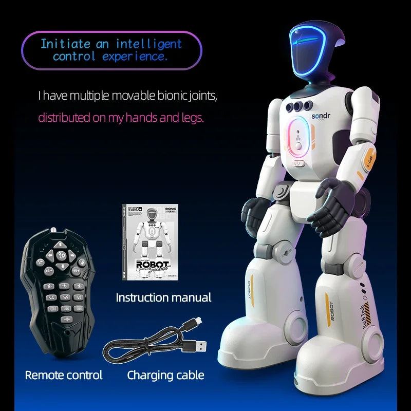 Intelligent Humanoid Robot Toy Programmable Multi-Joint Interactive STEM Educational Sing Dancing Voice Recording for Kids
