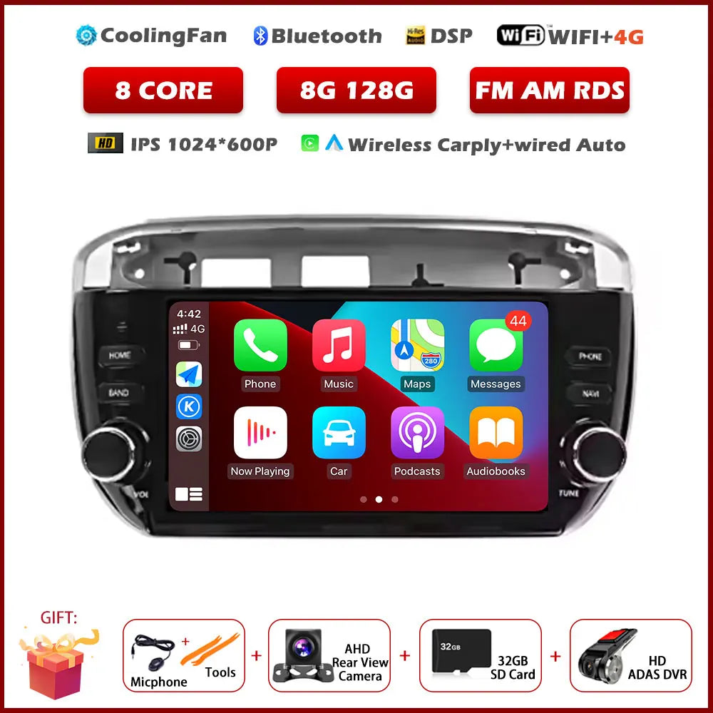 7" For Fiat Linea Punto Evo 2012 - 2015 4G Car Carplay Auto Android OS Radio Navigation GPS Multimedia Video Player BT 5.0