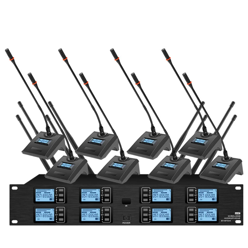 Professional UHF Wireless Microphone, Handheld Lavalier Conference Microphone Suitable for Churches and Stage Performances