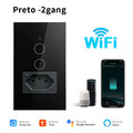 Brazil Socket Smart WiFi Touch Switch Tuya APP Remote Control Alexa Google Home Timer Schedule 1/2 Gang Wall Switch Panel