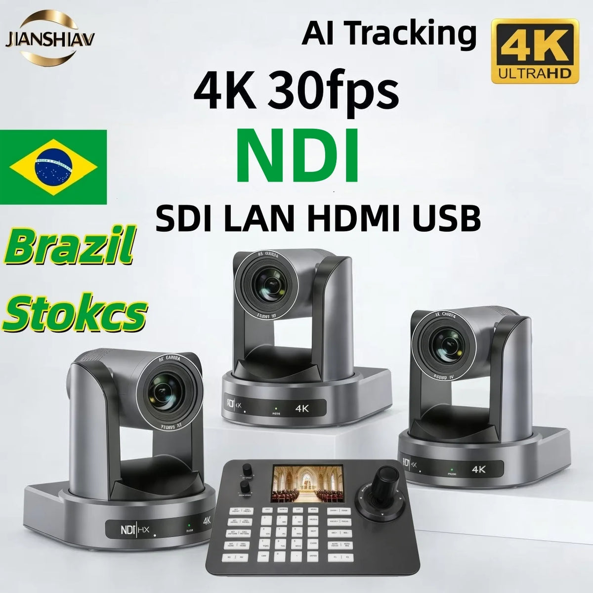 4K NDI 1pc-10pcs PTZ Camera SDI HDMI POE USB 20 Zoom Video Conference Camera for Church Business Meeting 1PC Controller Keyboard