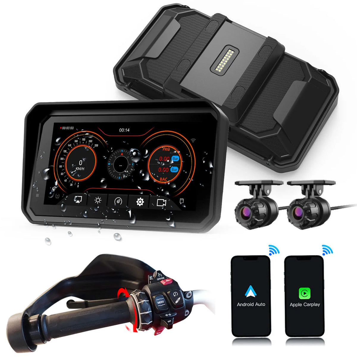 6" Motorcycle Wireless Carplay Navigation DVR Android Auto For BMW R1300GS S1000 XRF750GS XR M1000 R1200GS R1250GS