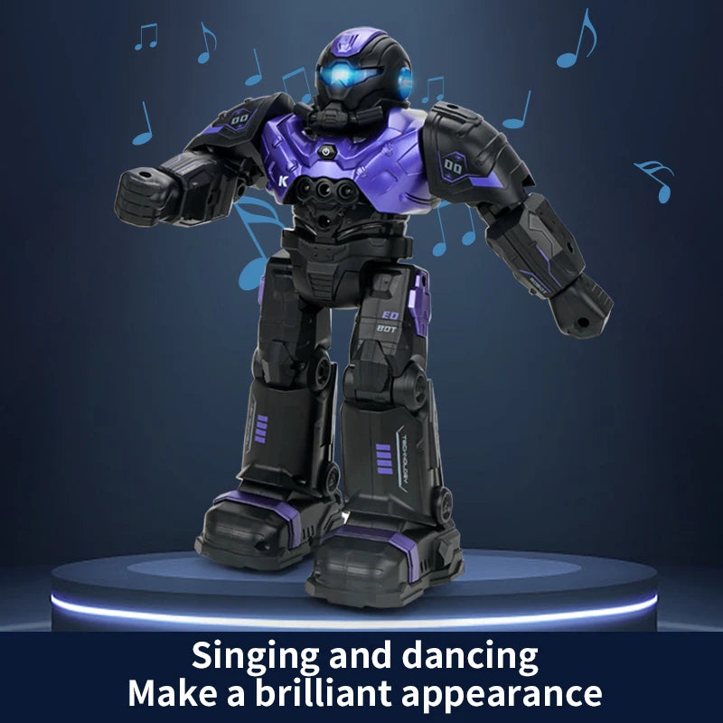 JJRC RC Robot Police Mechanical Combat R20 Police Intelligent Programming Robot With Sound And light children Toy Gift