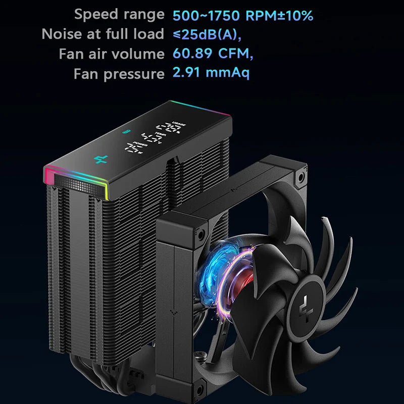 DeepCool AK400 Digital LCD Display CPU Cooler 4 Heat pipes Air Cooling PC Radiator For LGA1700/1200 115X AM4 AM5