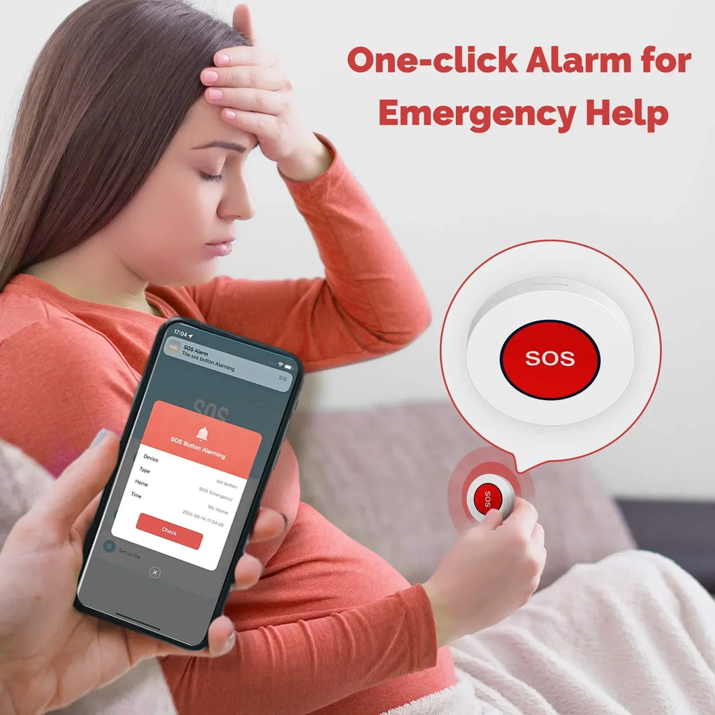 ‌MOES Tuya ZigBee SOS Button - 1 Click Emergency Alarm for Elderly Kids, APP Alert, Home Hospital Safety‌