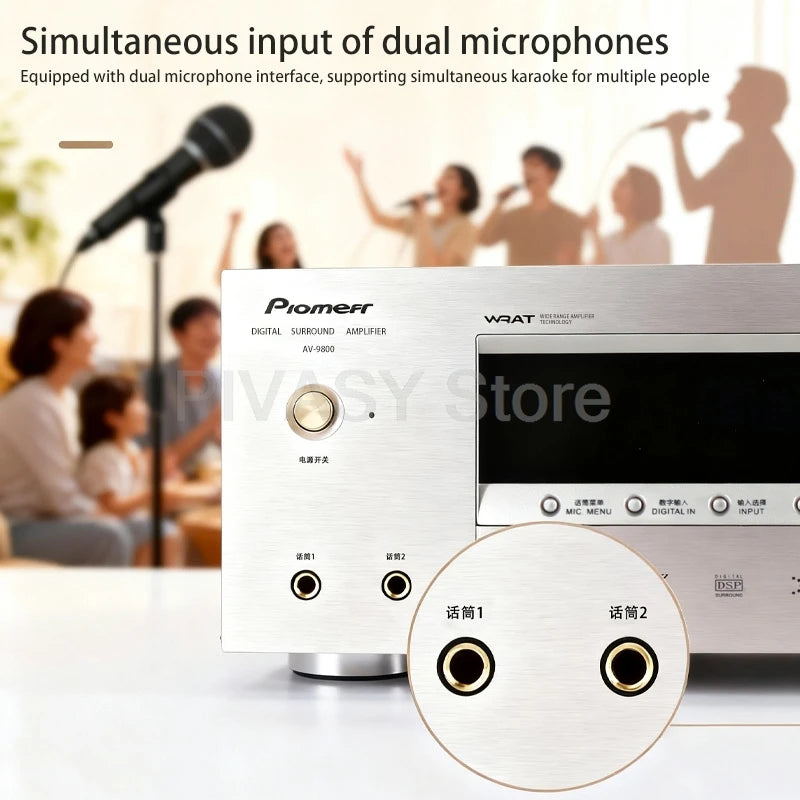 1200W Amplifier Bluetooth Amp SNR85dB Sound Amplifier HDMI 4K ARC Optical Coaxial  DSP For Karaoke 5.1 Channel Home Theater KTV