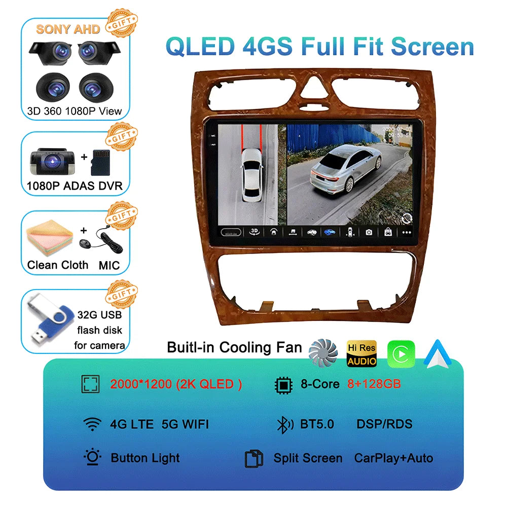 Android16 For Mercedes Benz C Class W203 C200 C320 C350 CLK W209 2002 - 2005 Car Stereo Multimedia Video Player Car Radio NO DVD