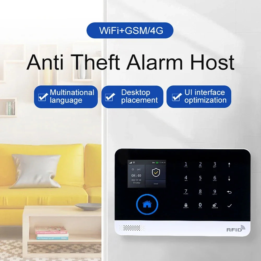 PGST Home Alarm System, WIFI Security Alarm, Anti-Theft with Door Motion Sensor, Works with Your Control and Alexa