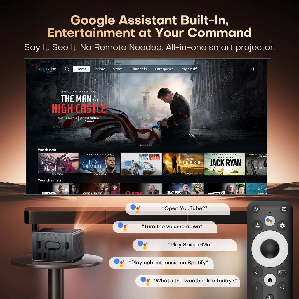 XIWBSY Android 14.0 Sealed Optical Projector 4000ANSI Home Theater Google TV Projector Netflix Official Licence 4K Projector