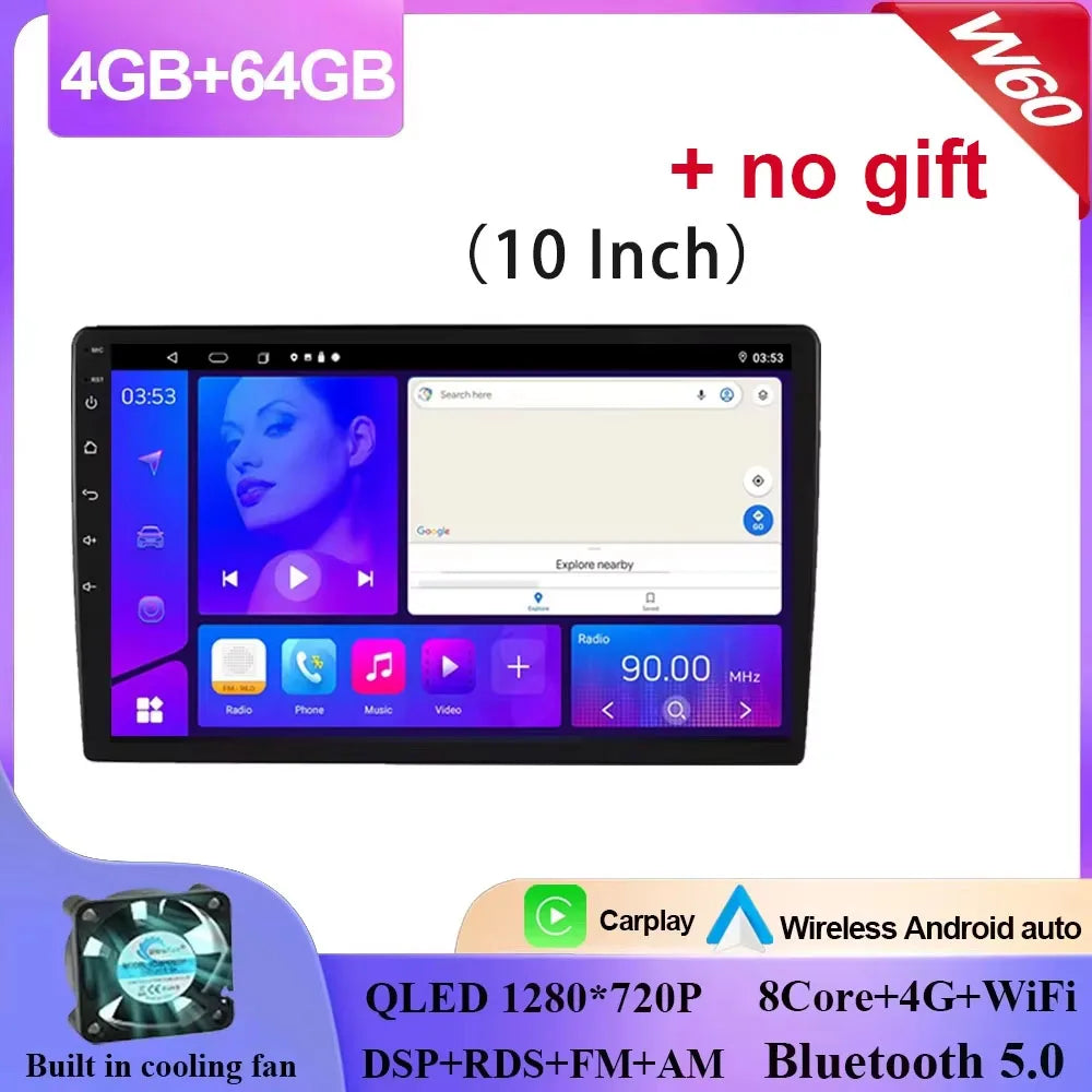 Android 15 9/10 Inch Car Multimedia Video Player 2DIN Stereo Radio Carplay Android Auto For Nissan Hyundai Kia Toyota Honda VW