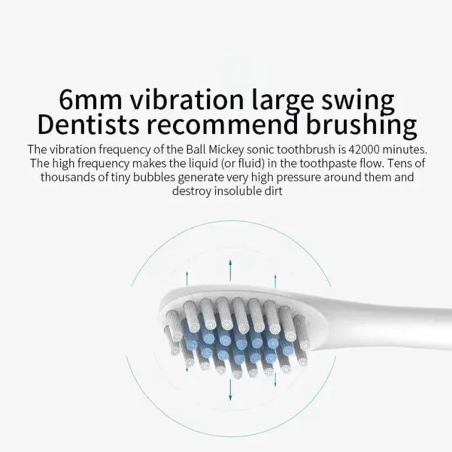 Electric Ultrasonic Toothbrush Six Speed Mode Home Soft Hair USB Charging Waterproof Adult Tooth Cleaner Automatic Couple Set-