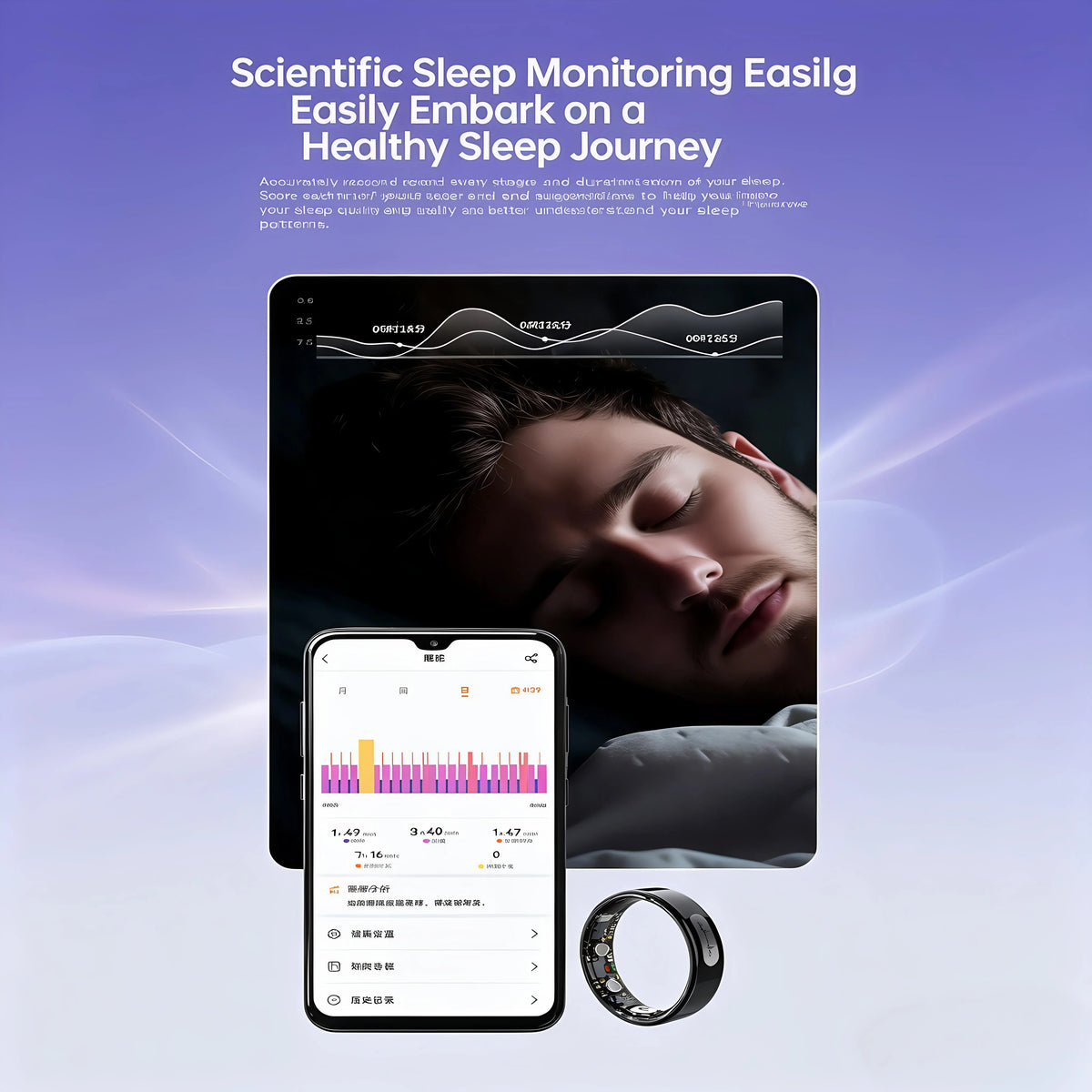 AI ECG Detection Smart Ring 2026 Blood Pressure Heart Rate Body Temperature Monitoring 5ATM Waterproof Multiple Sport Smartring