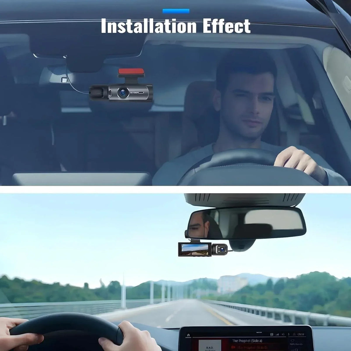1080P Dual Lens Dash Camera Front and Rear Car Driving Recorder with Night Vision G Sensor 316 Inch IPS Display