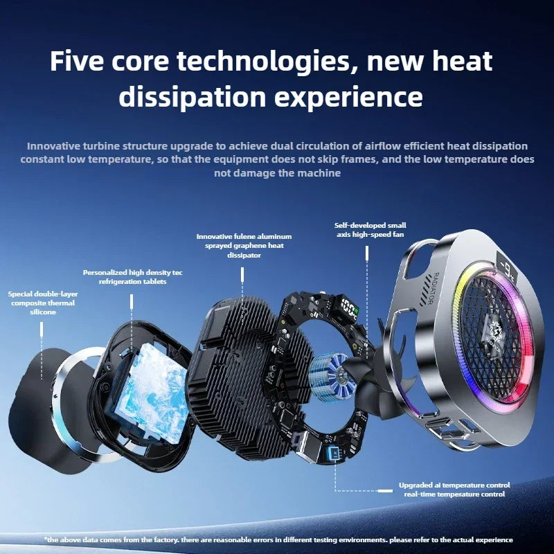 TH16 Pro High-Power AI Strong Cooling Semiconductor Magnetic&Back-clip Mobile Phone PUBG Game Cooler for IPhone Android Radiator
