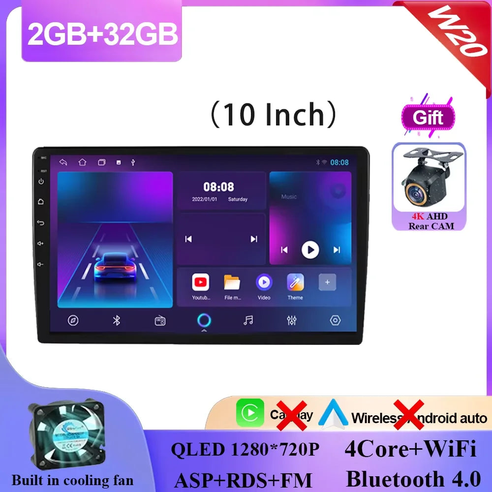 Android 15 9/10 Inch Car Multimedia Video Player 2DIN Stereo Radio Carplay Android Auto For Nissan Hyundai Kia Toyota Honda VW