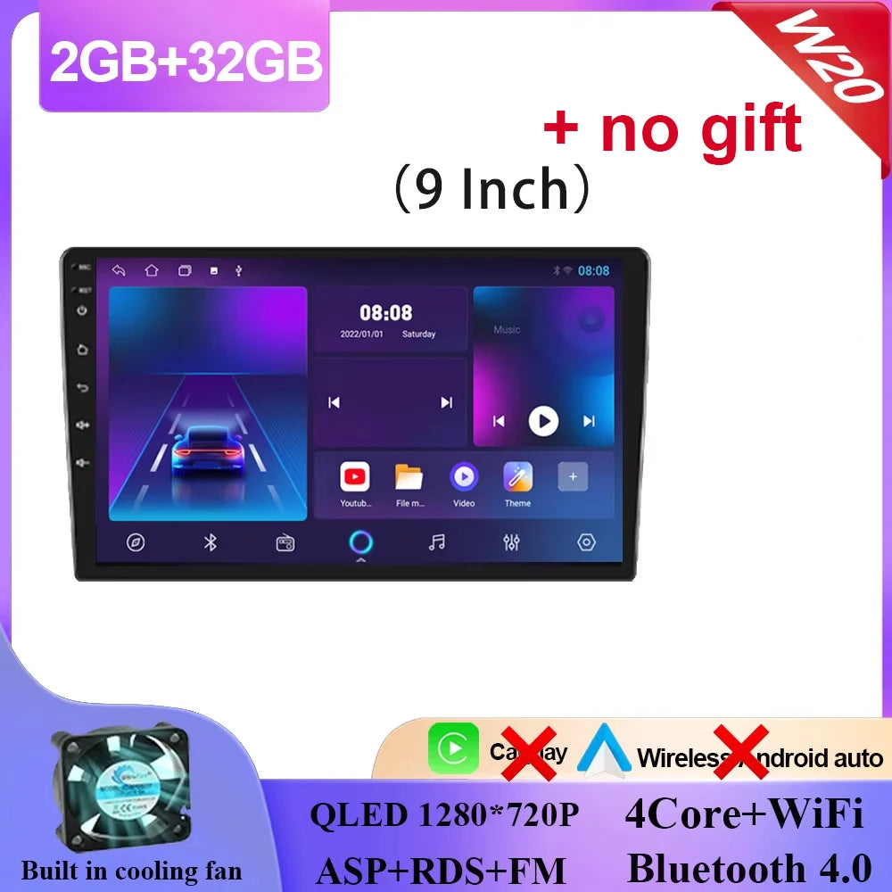 Android 15 9/10 Inch Car Multimedia Video Player 2DIN Stereo Radio Carplay Android Auto For Nissan Hyundai Kia Toyota Honda VW