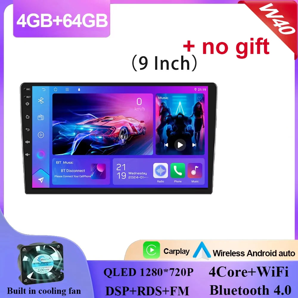 Android 15 9/10 Inch Car Multimedia Video Player 2DIN Stereo Radio Carplay Android Auto For Nissan Hyundai Kia Toyota Honda VW