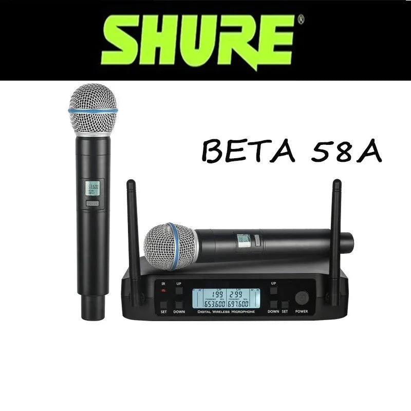Shure GLXD4 BETA 58A Professional Wireless Microphone System High Frequency for Stage Singing Broadcast Party Wireless Distance