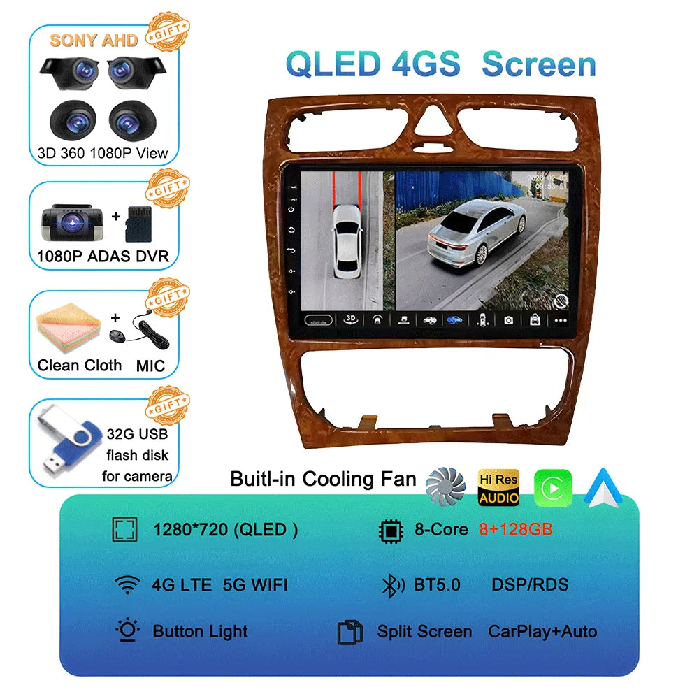 Android16 For Mercedes Benz C Class W203 C200 C320 C350 CLK W209 2002 - 2005 Car Stereo Multimedia Video Player Car Radio NO DVD