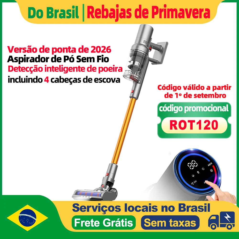 ABIR VC205 Cordless Handheld Vacuum Cleaner,27000PA,Touch Screen,Smart Dust Sensor,Auto Speed Control for Home Bed Carpet Clean