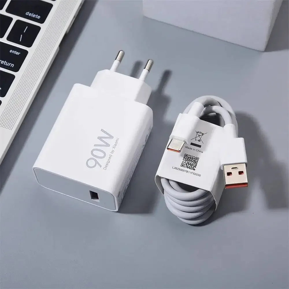 Xiaomi Charger 90W EU Original Turbo Charge USB Type C Cable Adapter Mi 15 14 13 Pro Ultra Redmi Note POCO MIX Flip