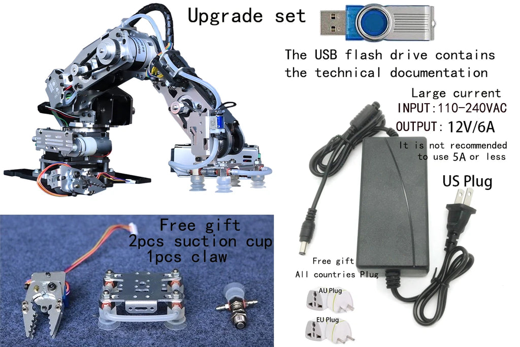 24D Industrial Robot Arm 4-Axis Stepping Mechanical Arm High Precision Planetary Reduction Motor For Gcode Programmable Robot