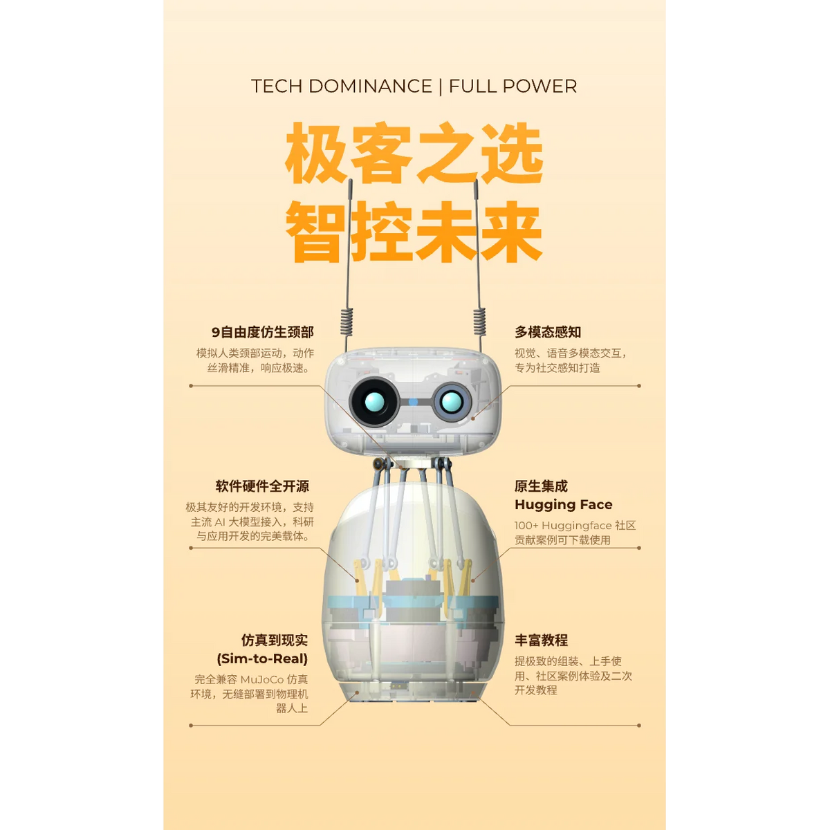 Hugging Face Reachy Mini Smart Robot Human-computer Interaction Robot Creative Programming Artificial Intelligence Precious Gift