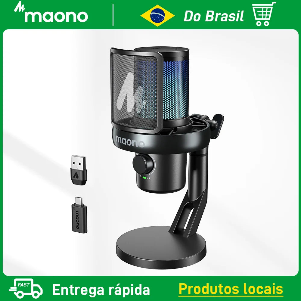 Clearance Sale MAONO DM40 Pro USB Condenser Microphone Wireless Microphone With Desktop Stand for PC Gaming Live Streaming