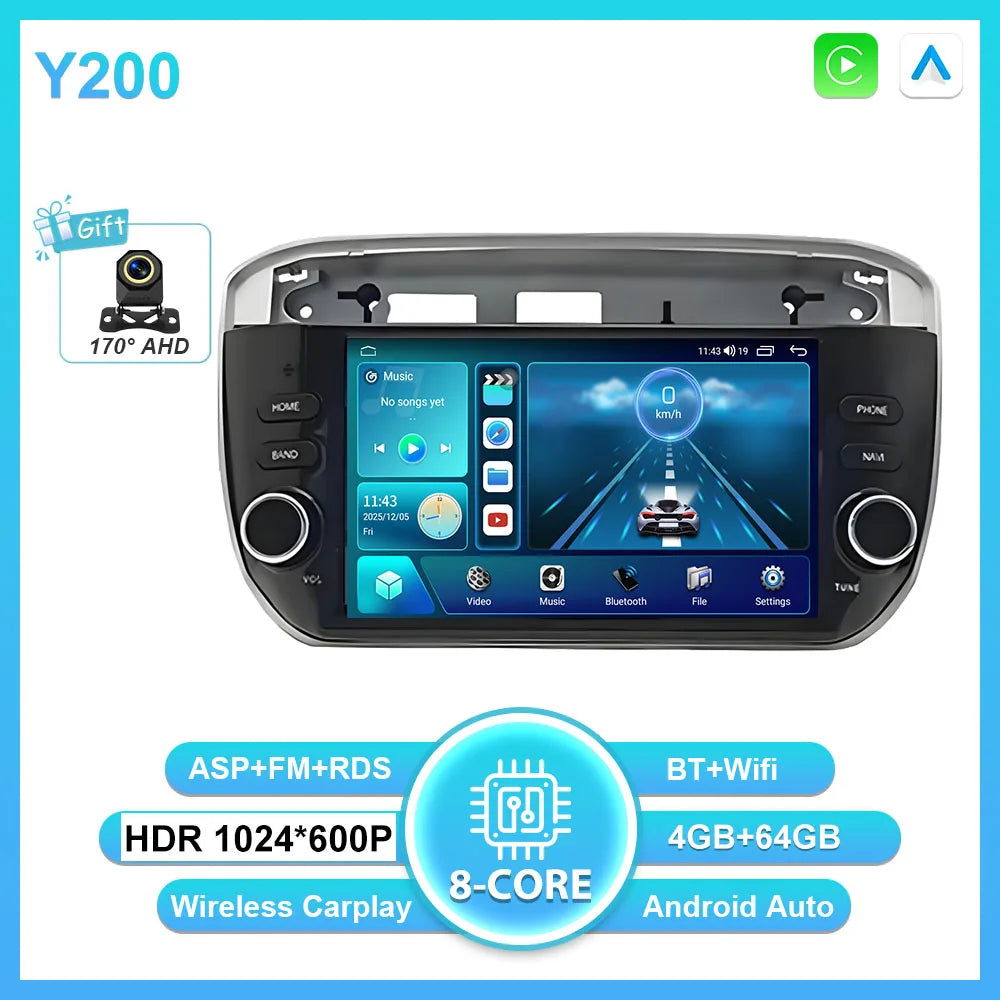 7'' Android 16 Auto Radio For Fiat Linea Punto evo 2012-2015 GPS WIFI Carplay Auto 4G Radio Stereo Multimedia Player Bluetooth
