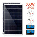 300W/600W Solar Panel 12V Photovoltaic Power Bank Kit 100A Controller Solar Plate for Home/Camping/RV/Car Fast Battery Charger
