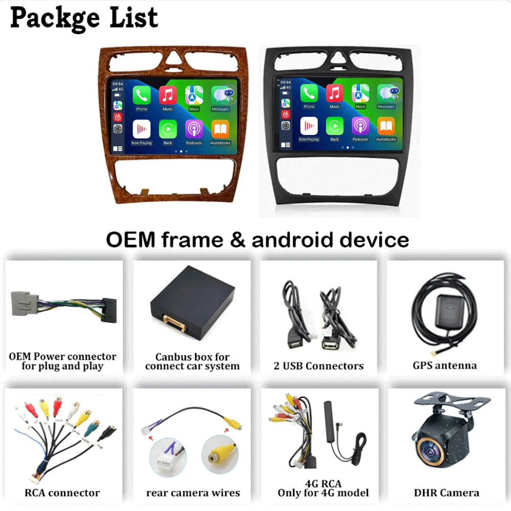 Android16 For Mercedes Benz C Class W203 C200 C320 C350 CLK W209 2002 - 2005 Car Stereo Multimedia Video Player Car Radio NO DVD