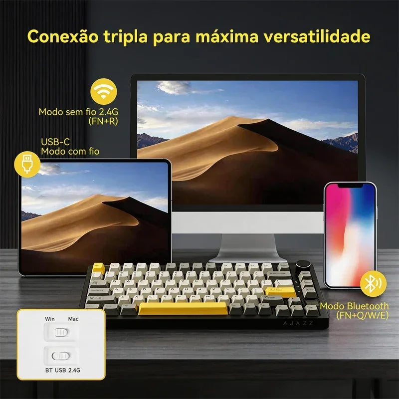 AJAZZ AK820 / AK820 Pro Free Shipping for Local Shipments from Brazil Mechanical Keyboard 82 Keys Gamer Keyboard for Laptop PC