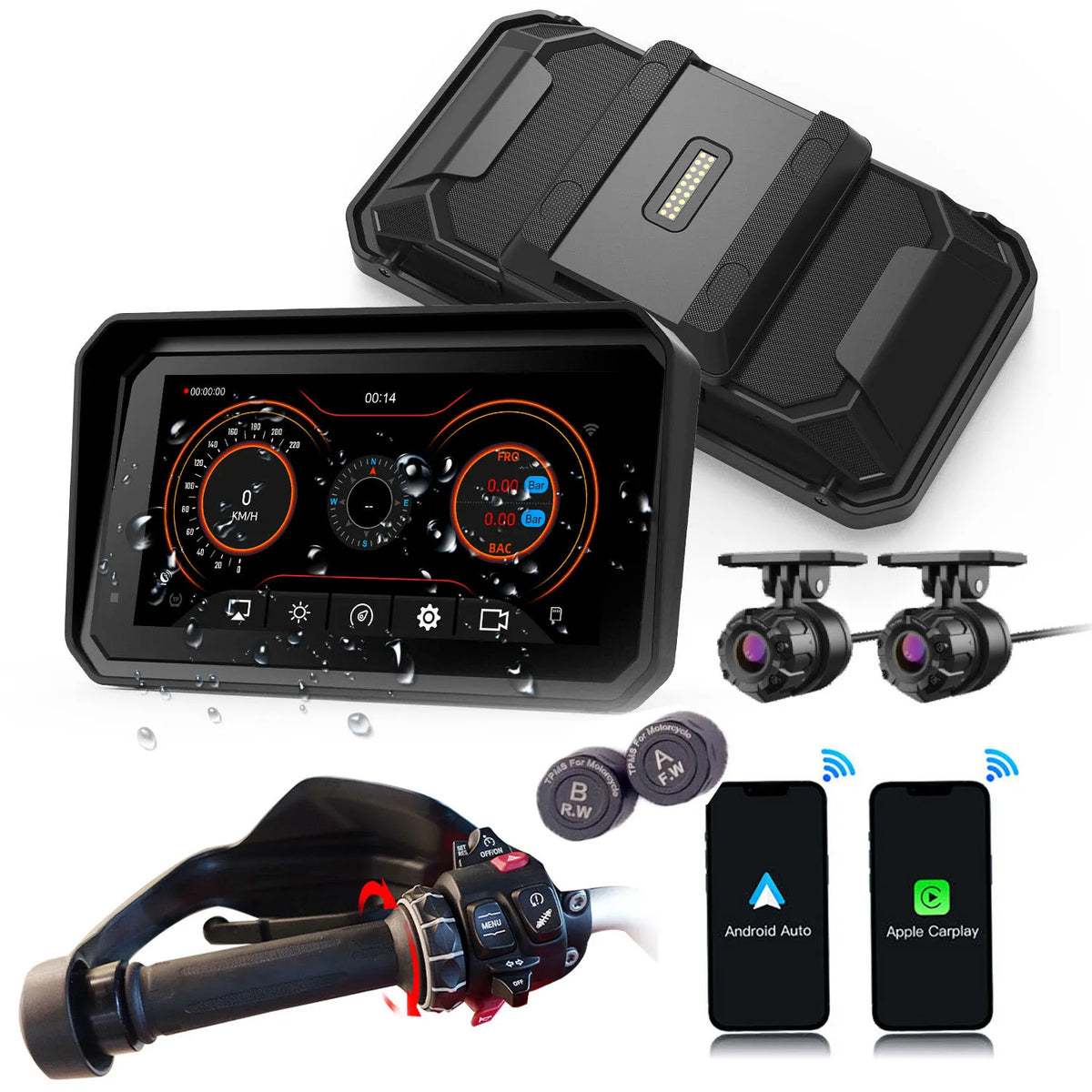 6" Motorcycle Wireless Carplay Navigation DVR Android Auto For BMW R1300GS S1000 XRF750GS XR M1000 R1200GS R1250GS