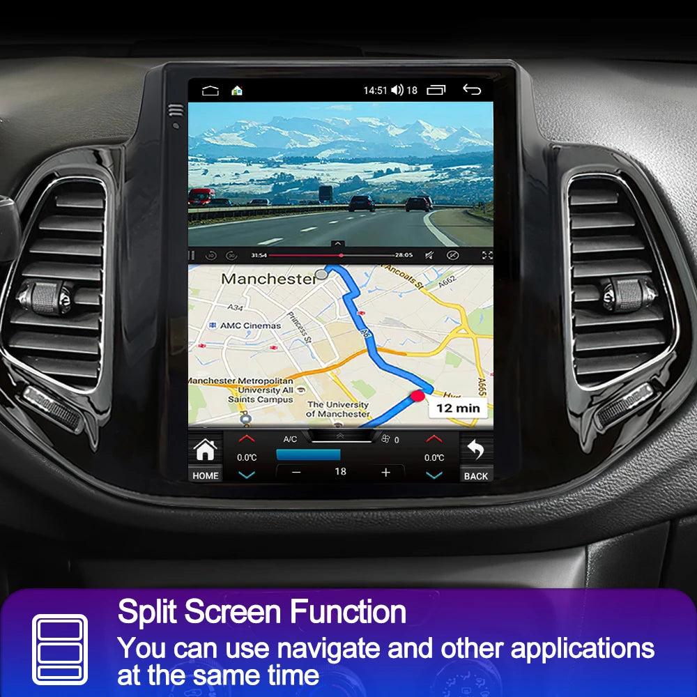 LEHX 2 Din Android 14 8Core  for Jeep Compass 2 MP 2016 - 2019  5G WIFI Car Radio Carplay Auto Stereo GPS DVD Head Unit