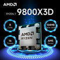 AMD Ryzen 7 9800X3D New Gaming CPU 8-Core 16-Thread 5.2GHz L3=96M 4NM TDP 120W R7 9800x3d Socket AM5 100-100001084 But Not Fan