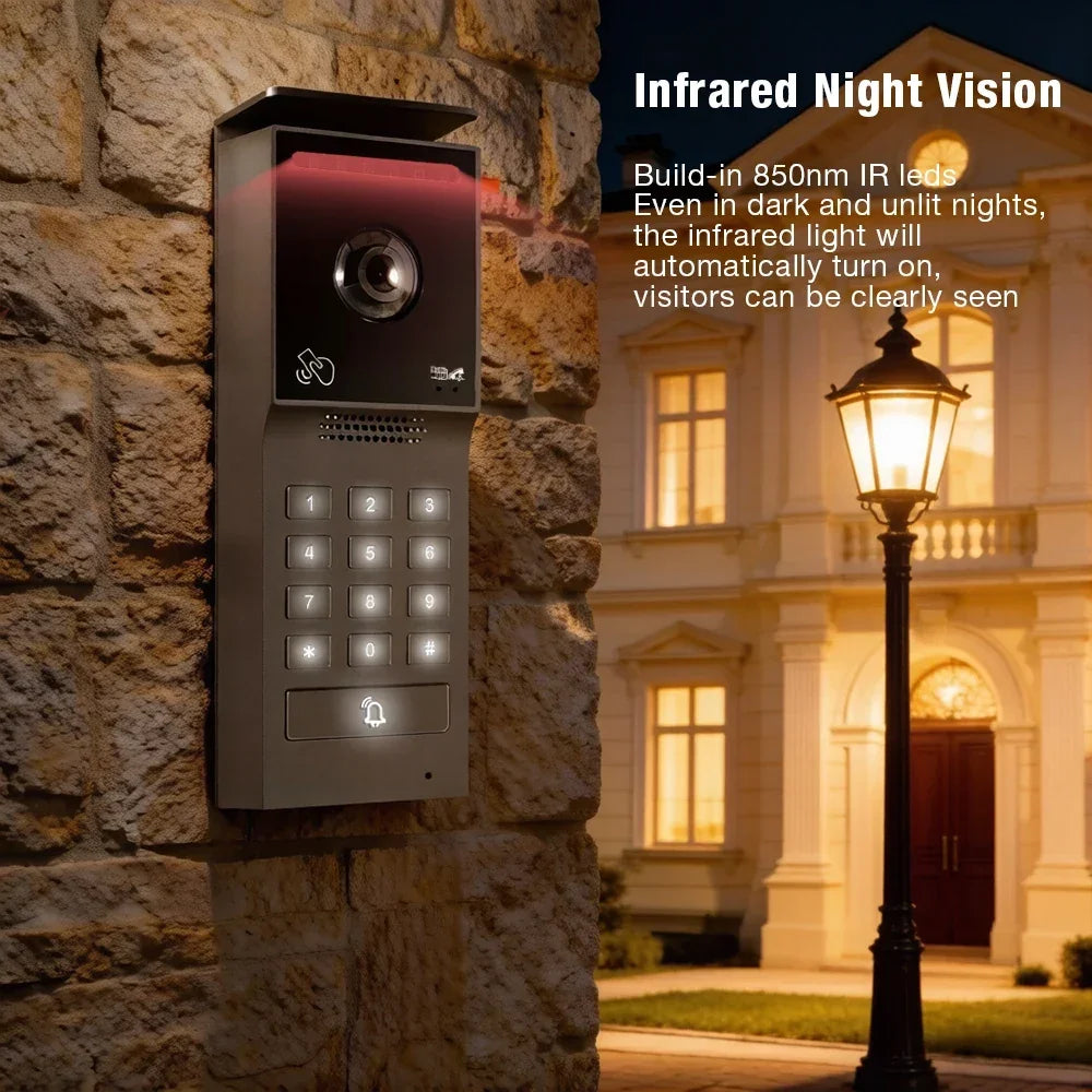 Tuya Wifi Smart Home Video Door Phone Video intercom 1080P Touch Monitor 7'  2-Wires  Doorbell Door Camera Security System