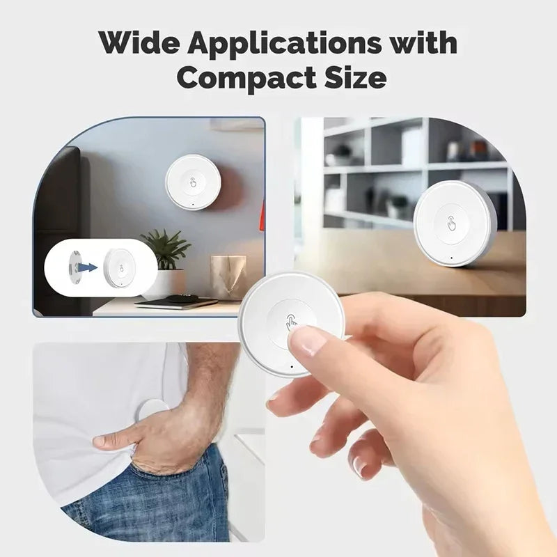 Rechargeable Tuya Zigbee Smart Push Button Wireless Switch Remote Control Automation Scenario Switch Work with Zigbee Gateway