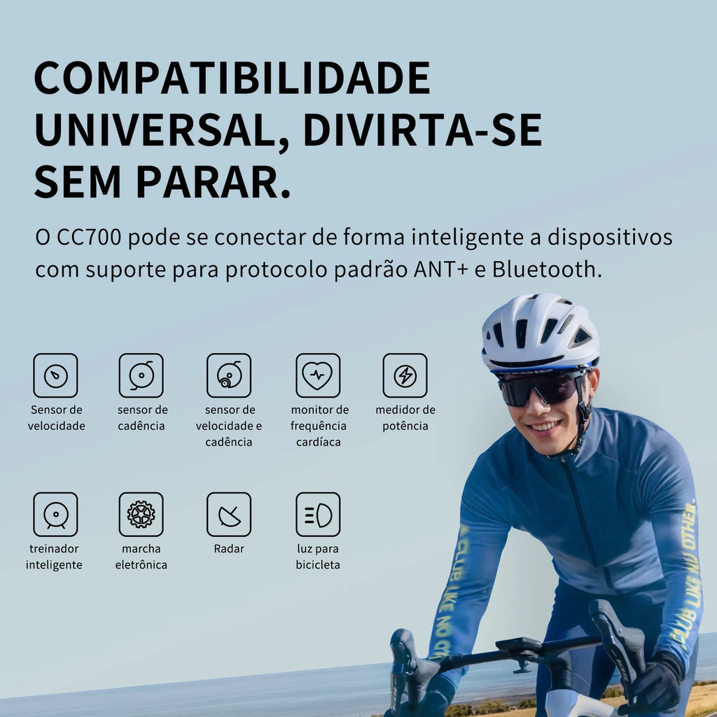 GEOID CC700 Wireless Bike Computer Color Screen ANT+ WIFI Bicycle Speedometer IPX7 Waterproof Cycling Odometer Route Navigation
