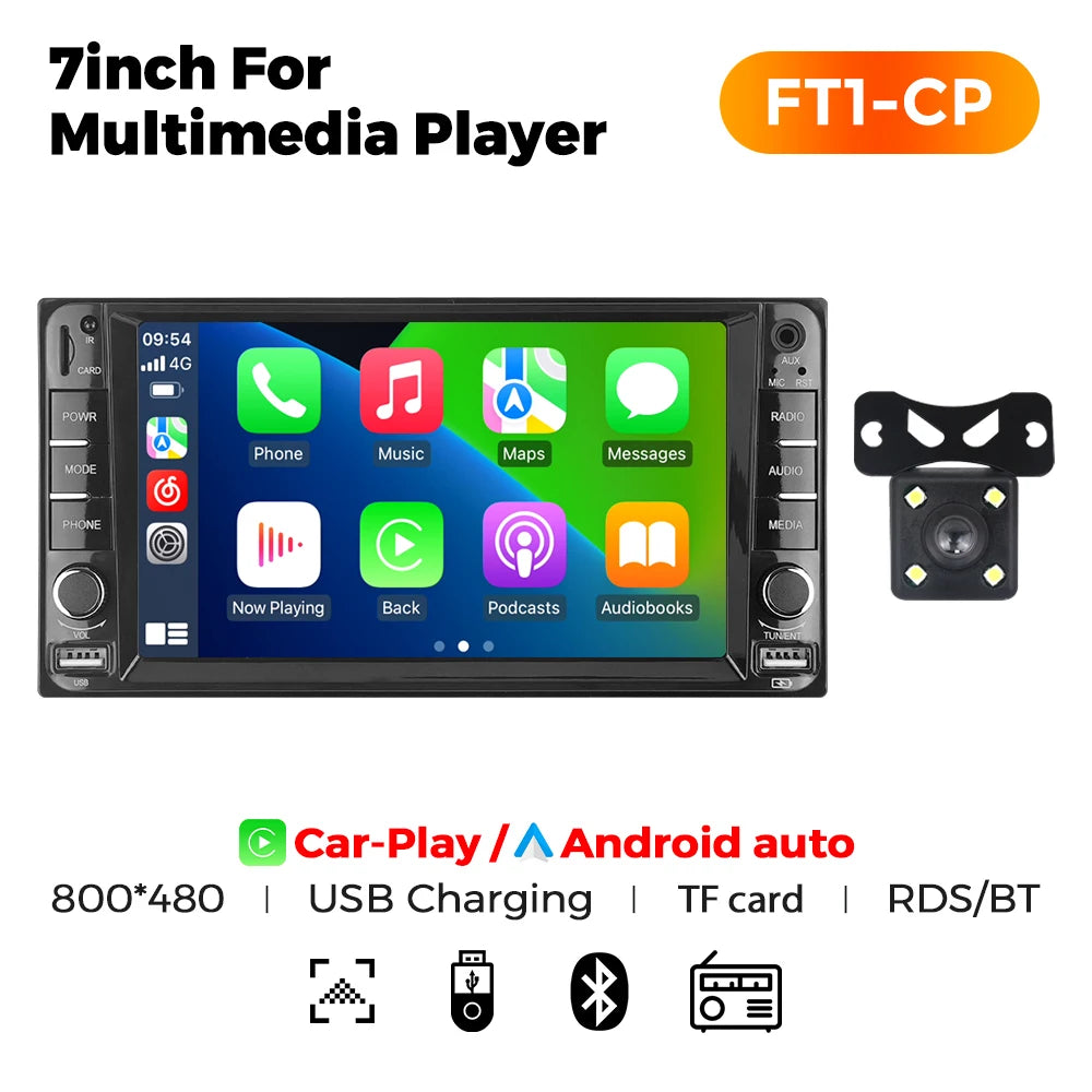7inch Carplay+Auto Multimedia Car Radio Video Player Universal For Toyota VIOS CROWN CAMRY HIACE PREVIA COROLLA RAV4 Pardo Camry