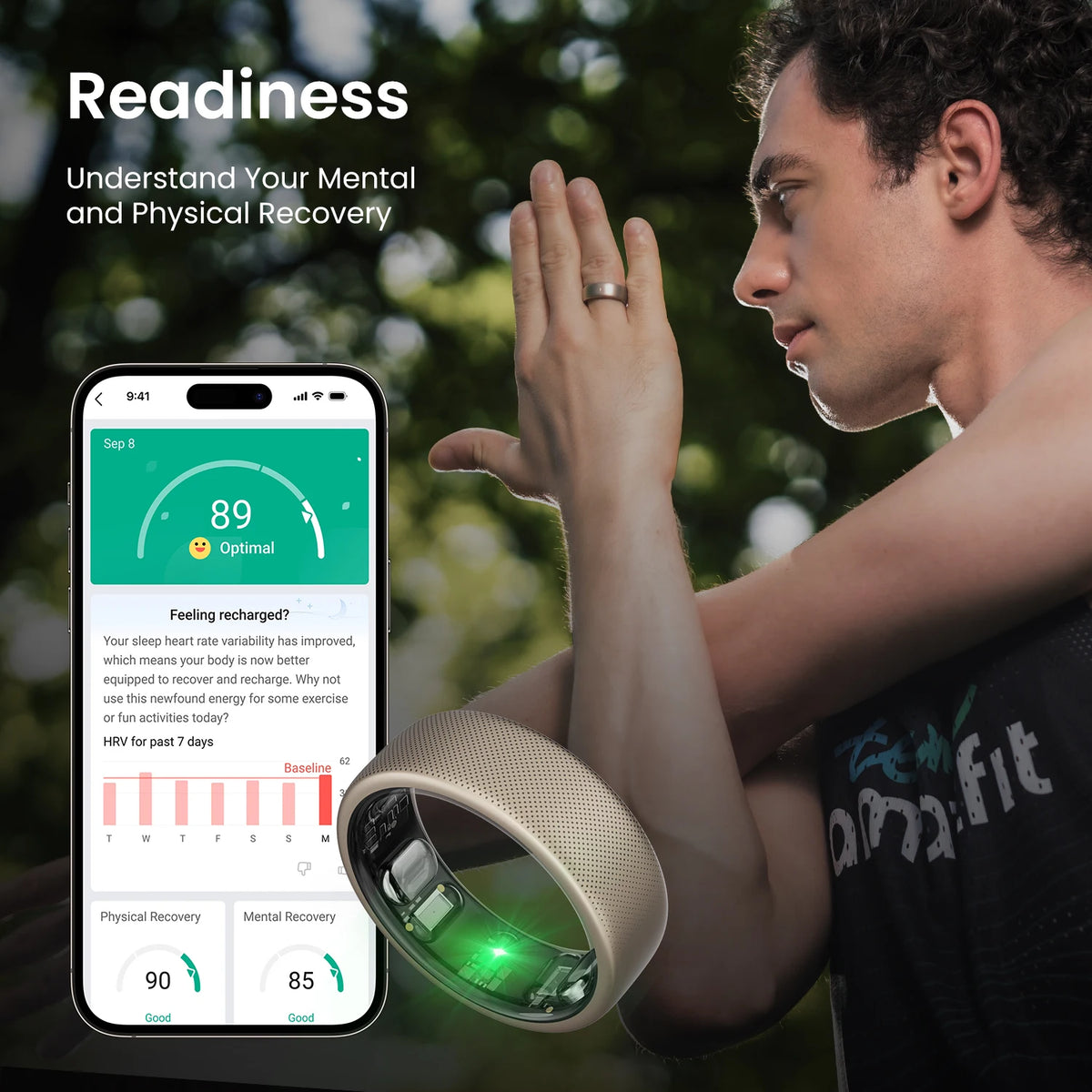 100% New Amazfit Helio Ring 30m Freediving Support Mud-resistant Design Route Navigation 2.6mm Super Slim Readiness