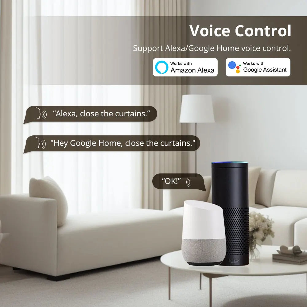 Zemismart Zigbee Electric Curtain Track Motor Works with Tuya Smart Life Alexa Echo Google Home Smart Sliding Curtain