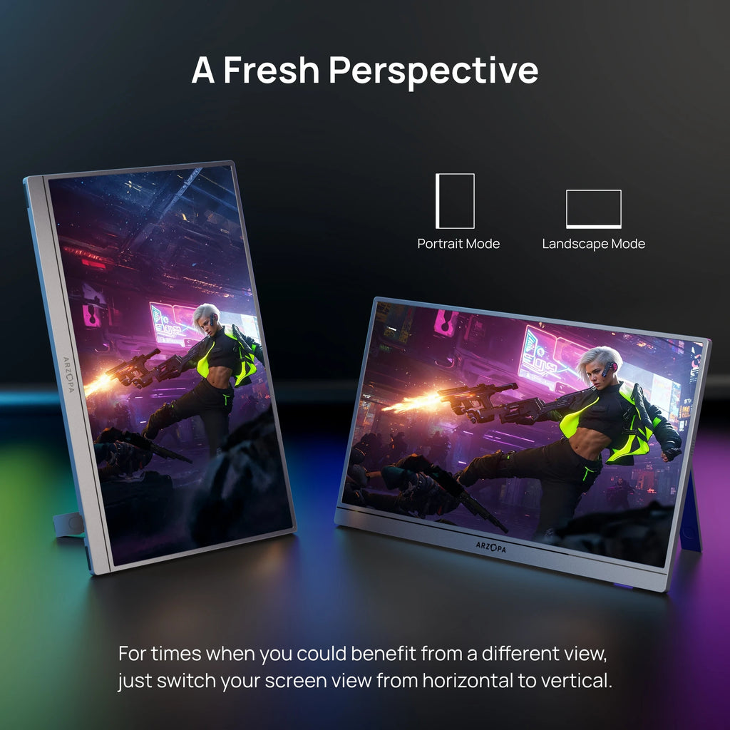 [NEW]ARZOPA 16.1inch 180Hz 2.5K 107% SRGB Portable Monitor Space Grey with Storage Bag Z3FC For PS4/5 Steam Deck Switch PC Mac
