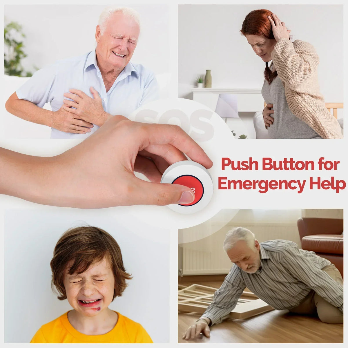 ‌MOES Tuya ZigBee SOS Button - 1 Click Emergency Alarm for Elderly Kids, APP Alert, Home Hospital Safety‌