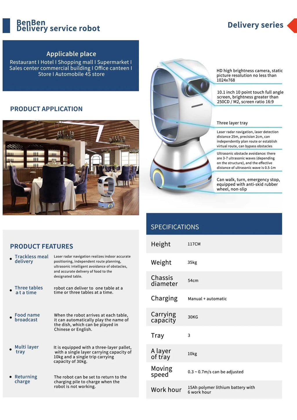 Fully Automatic Intelligent Service Robot museum Exhibition Hall Amusement Park Resort AI Humanoid Service Robot