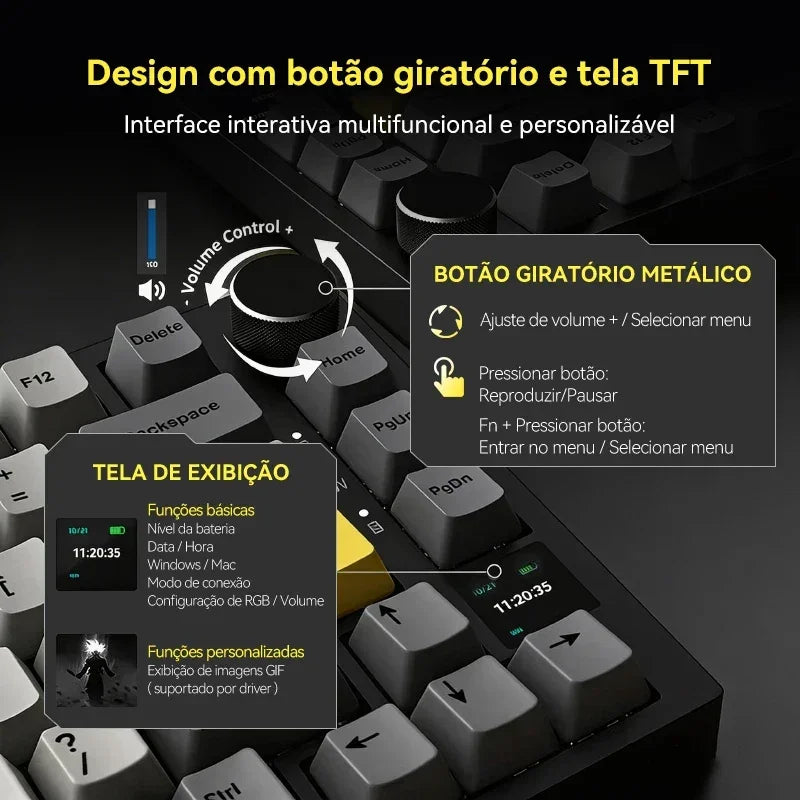 AJAZZ AK820 / AK820 Pro Free Shipping for Local Shipments from Brazil Mechanical Keyboard 82 Keys Gamer Keyboard for Laptop PC