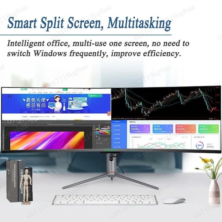 49 Inch 5K Curved Monitor 120Hz Ultra Wide LCD Gaming Computer Display Screen