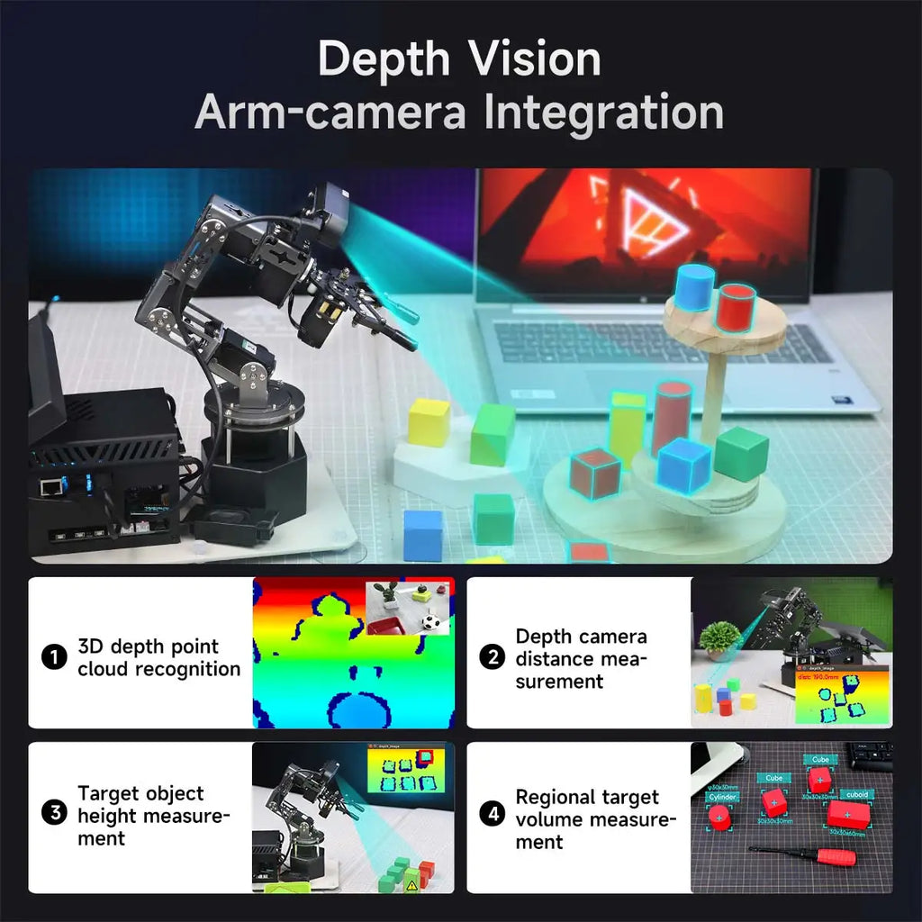 Yahboom DOFBOT Ultra High-Performance AI Robotic Arm Kit Support Python ROS2 MoveIt 3D Depth Vision for Robotics Research