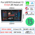 UIS 7870 Universal Car Multimedia Player Android 13 AI Voice GPS Navigation Carplay Auto Stereo Radio Head Unit MP5 Player