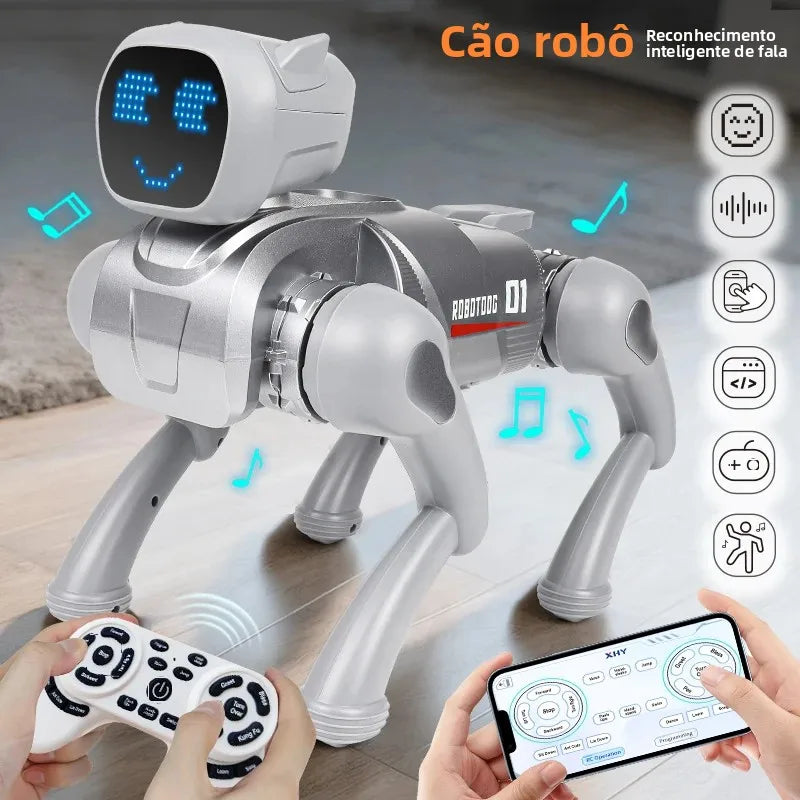 Intelligent robot dog, AI companion toy, voice commands, 20 types of action programming,singing and telling stories,child's gift